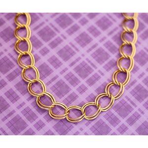 Vintage Double Large Curb Style Chain Necklace 36 inch - V14